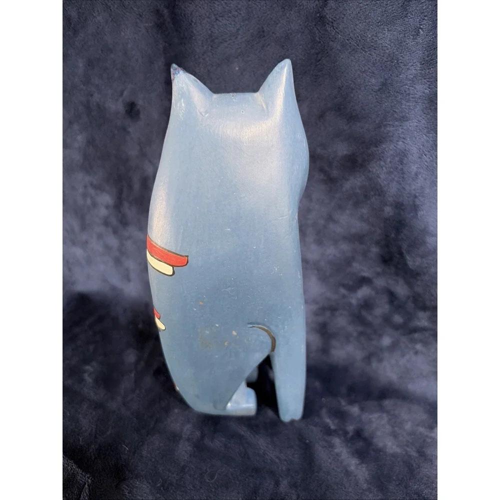 VTG Whimsical Folk Art Cat Figurines Set Of 4 Mid Century Eclectic Boho Decor